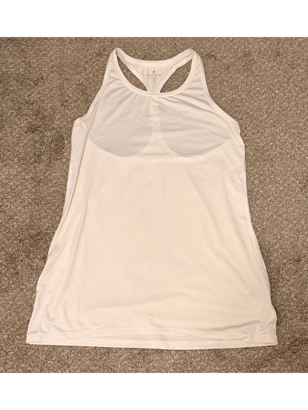 Athleta White Racerback Athletic Tank Top Size Small